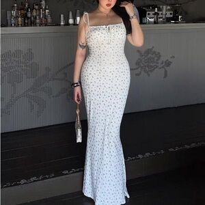 Floral printed soft maxi dress size L